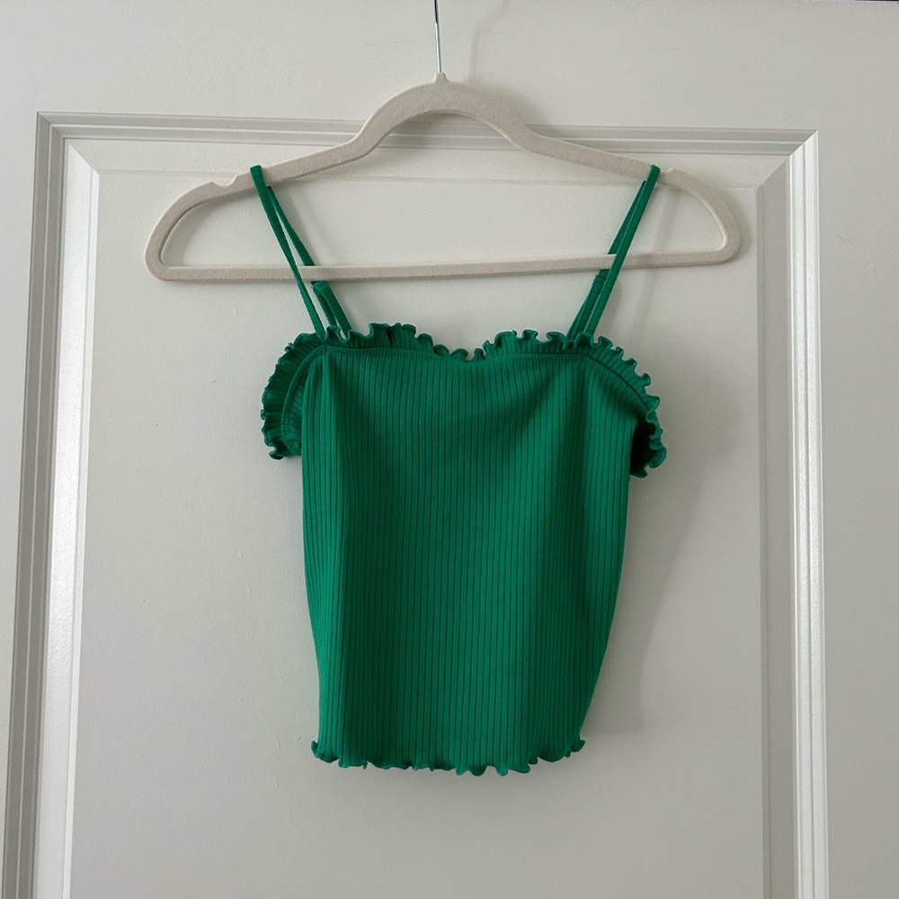 green crop top
